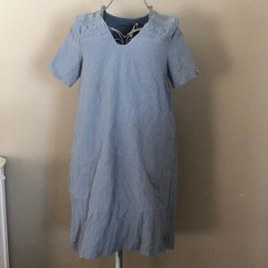 BRASS & ROE “Dusty Blue” Linen Dress, NWT